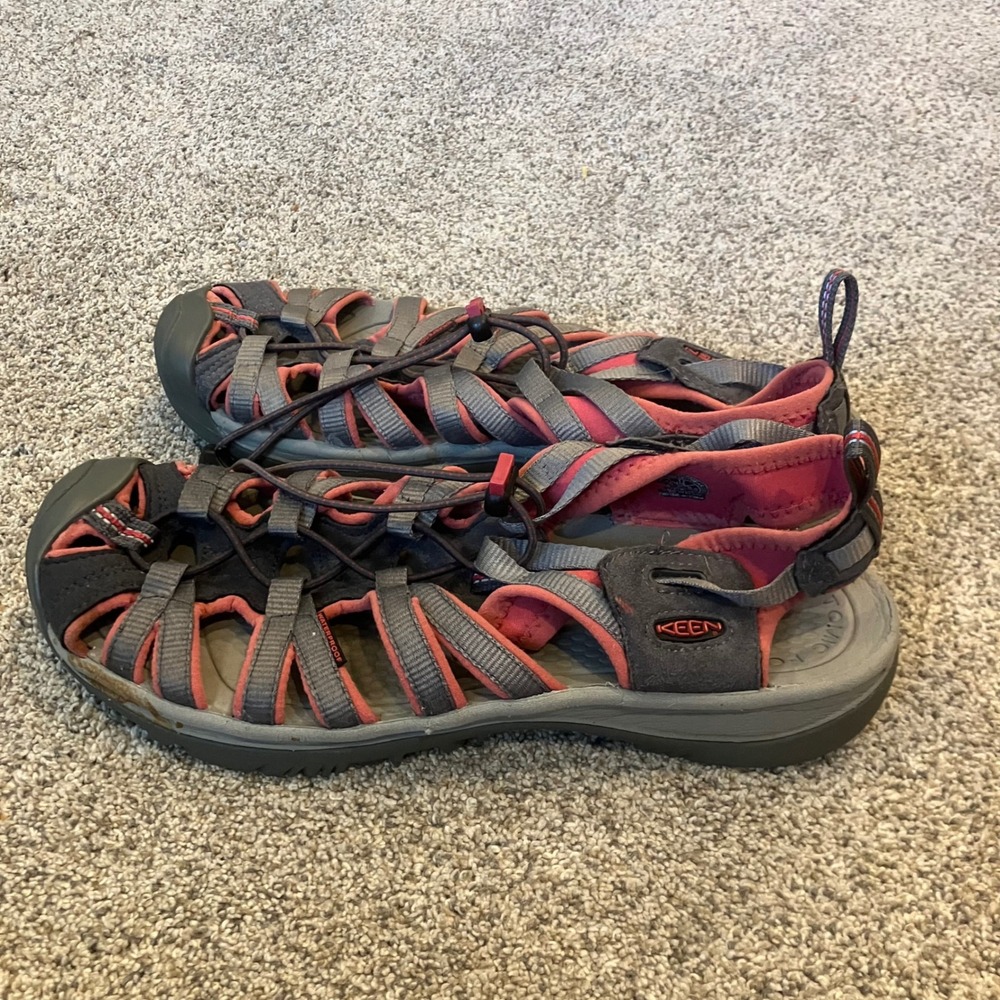 Keen Whisper Sandals Women 11 Gray Coral Pink Waterproof Sport Hiking Shoes FLAW - Picture 3 of 10